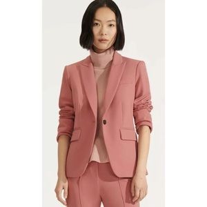 Veronica Beard Cutaway Schoolboy Scuba Dickey Blazer Jacket Mauve